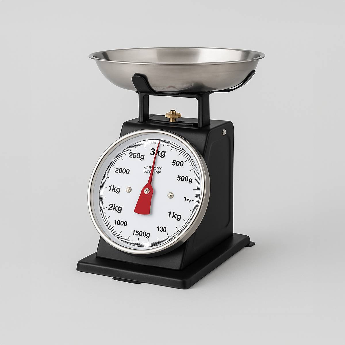 Olivier 3kg Matt Black Retro Kitchen Sca