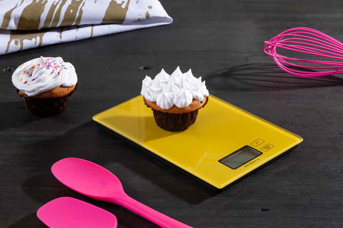 Zing Yellow Glass Rectangular Kitchen Scale