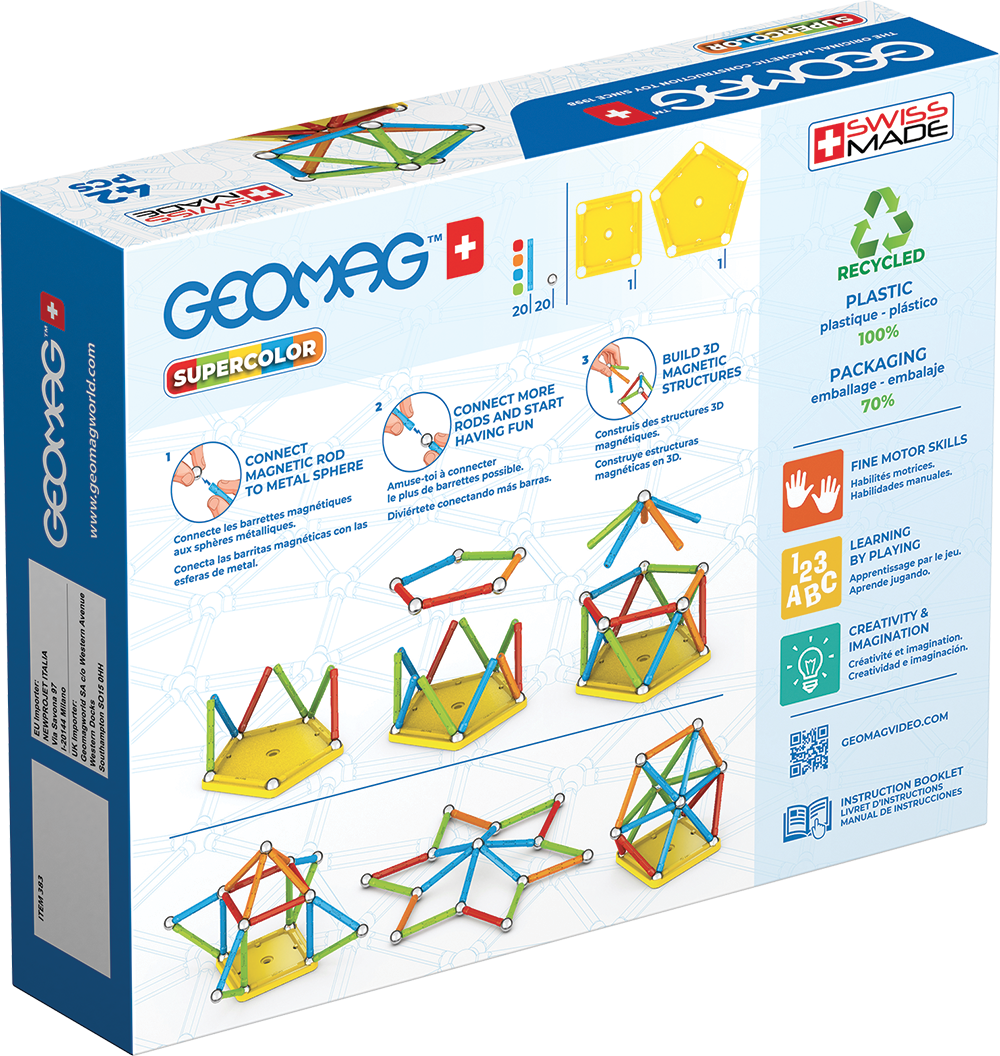 Geomag Supercolor Recycled 42 Pieces Set