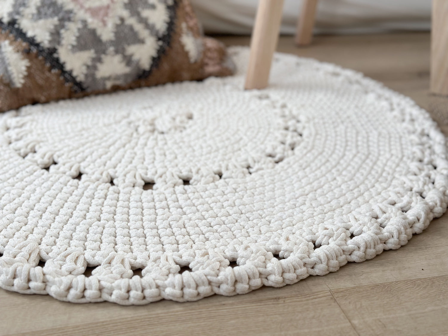 Crochet BOHO Rug | IVORY