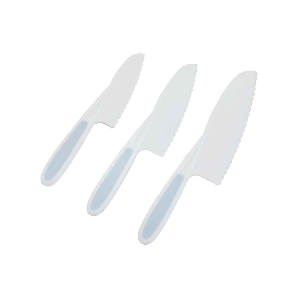 Zing Set of 3 Dessert or Salad Knives in Pastel Blue