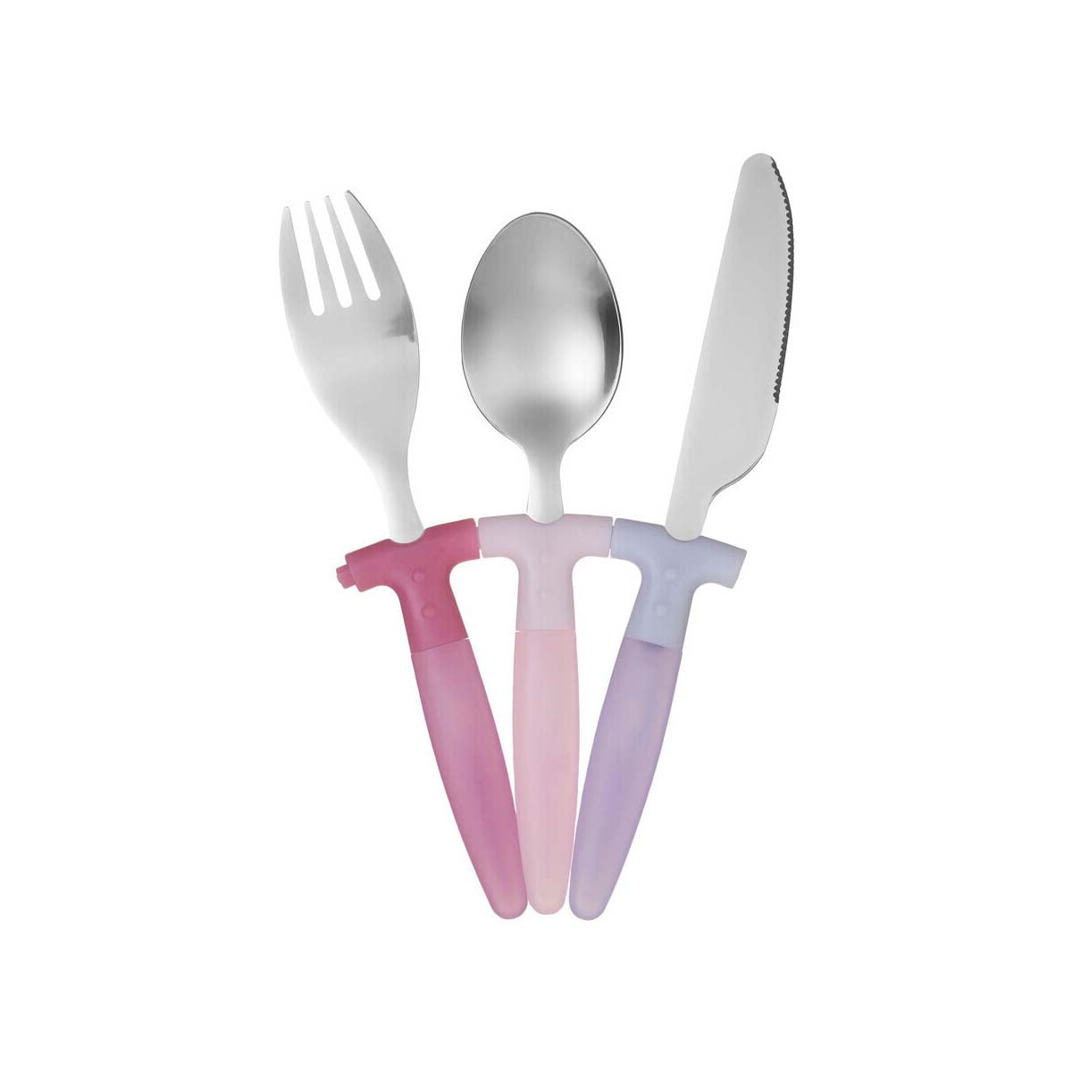 Childrens 3Pc Pink Cutlery Set