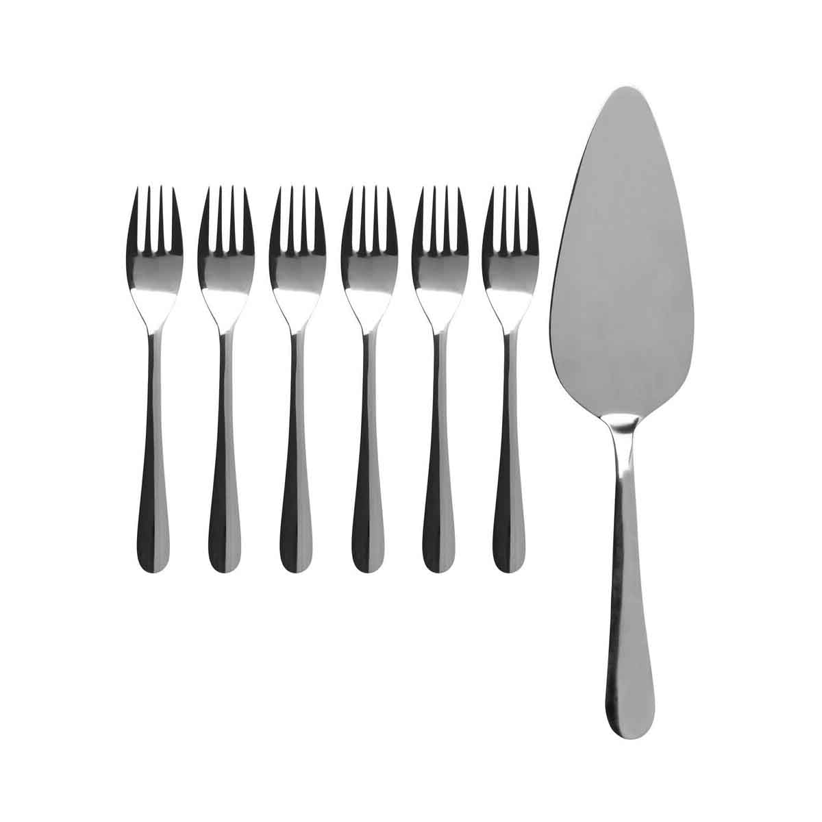 Hallie 7Pc Stainless Steel Cake Set.