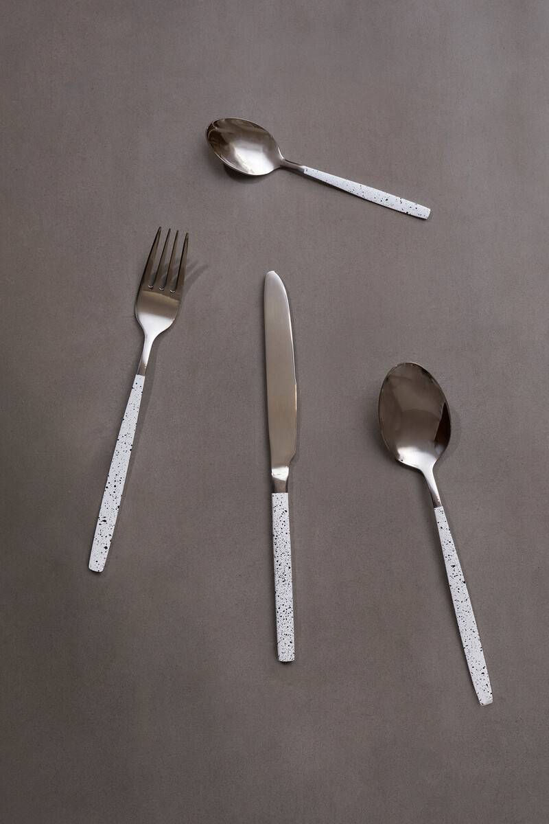 Avie 16 Piece Granite Pattern Cutlery Set