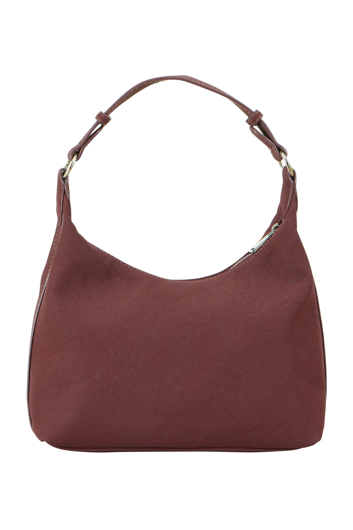 Yumi Burgundy Shoulder Bag With Buckle Strap