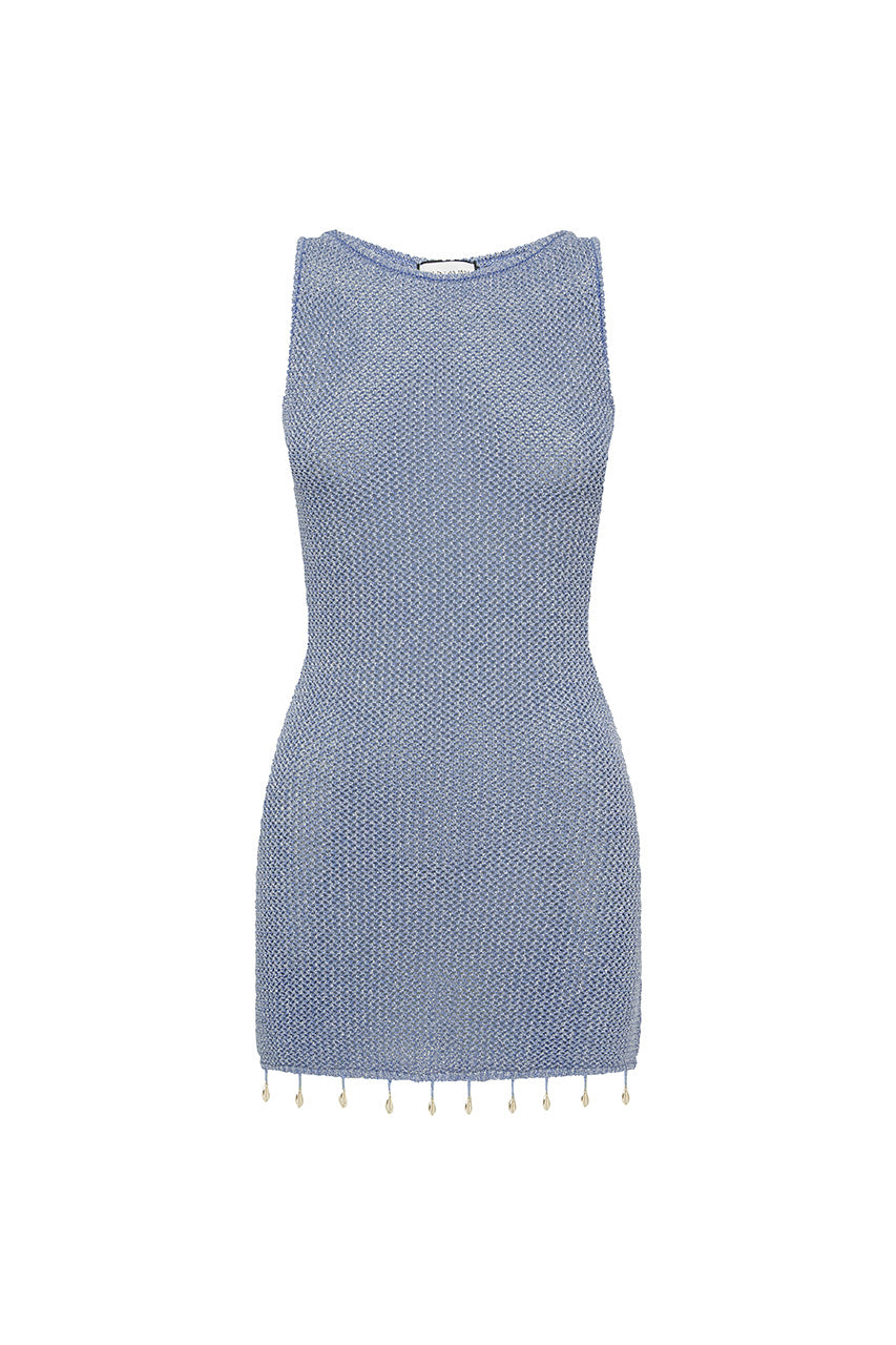 Runaway the Label ARIYA MINI DRESS - SKY BLUE METALLIC