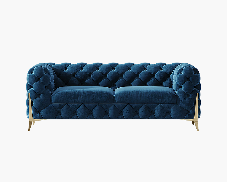 Aaron Two Seater Sofa, Velvet