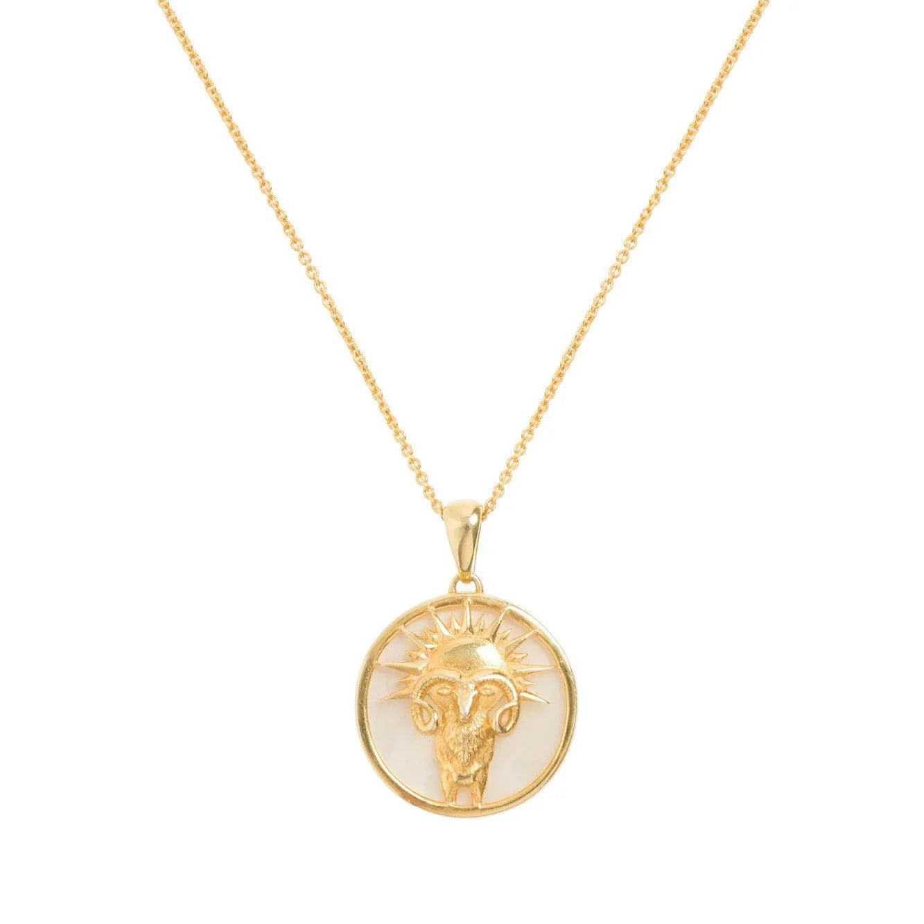 Aries, Gold Zodiac Necklace