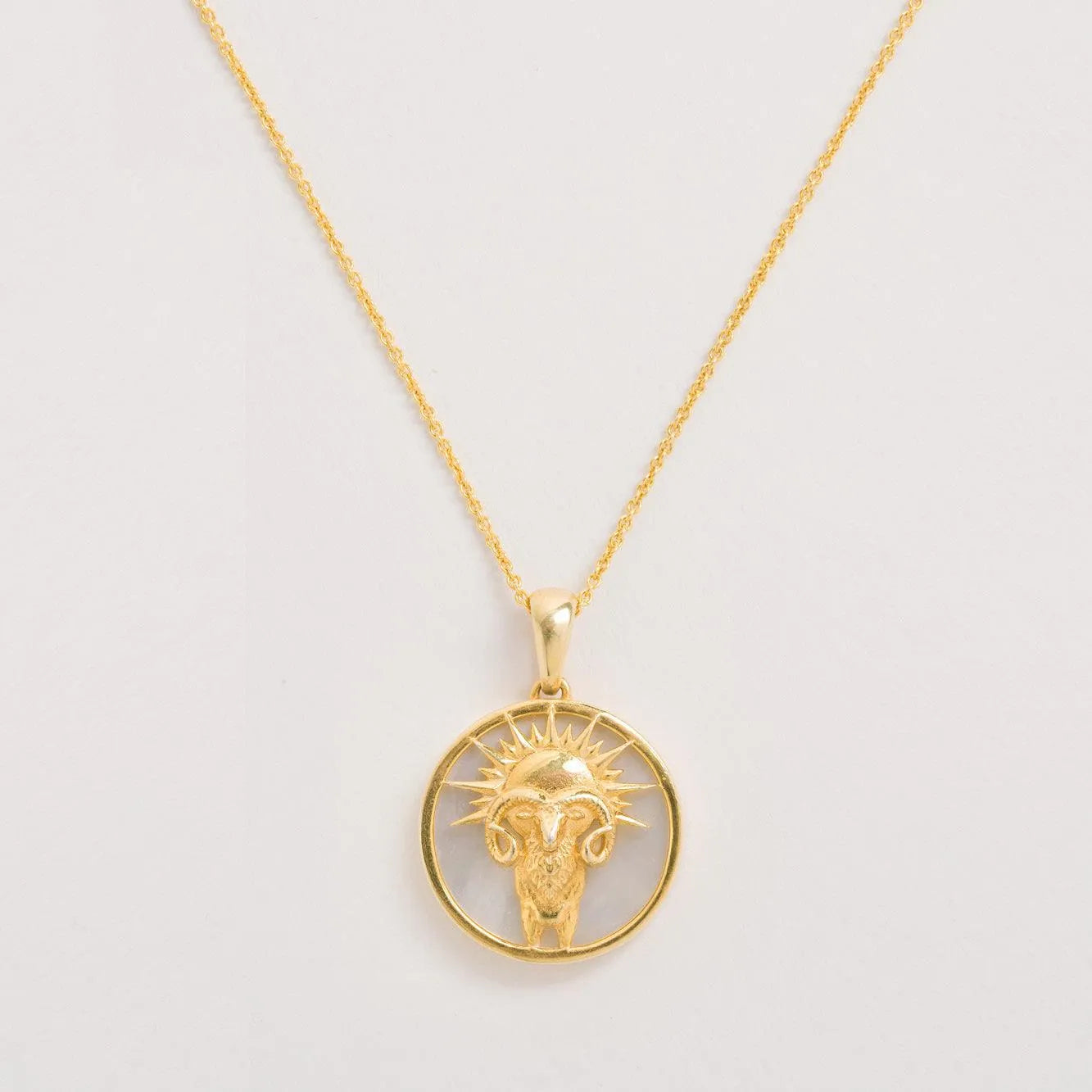 Aries, Gold Zodiac Necklace