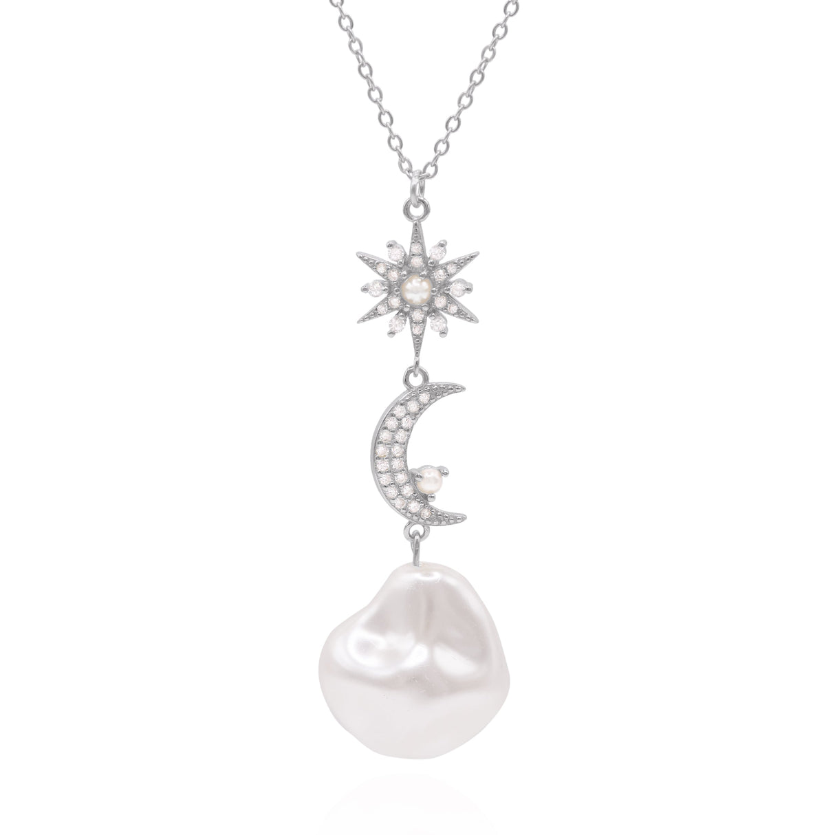 Bronte Pearl Drop Necklace | 925 Sterling Silver