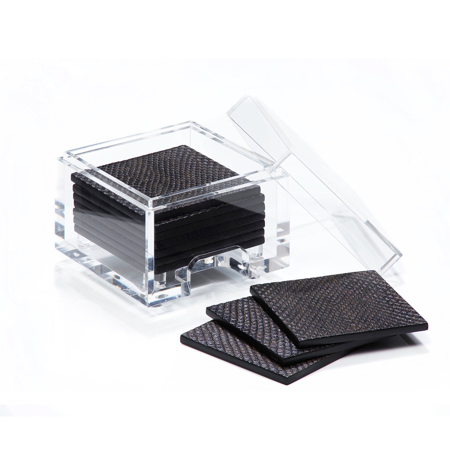 Coastbox Clear - Faux Boa Charcoal
