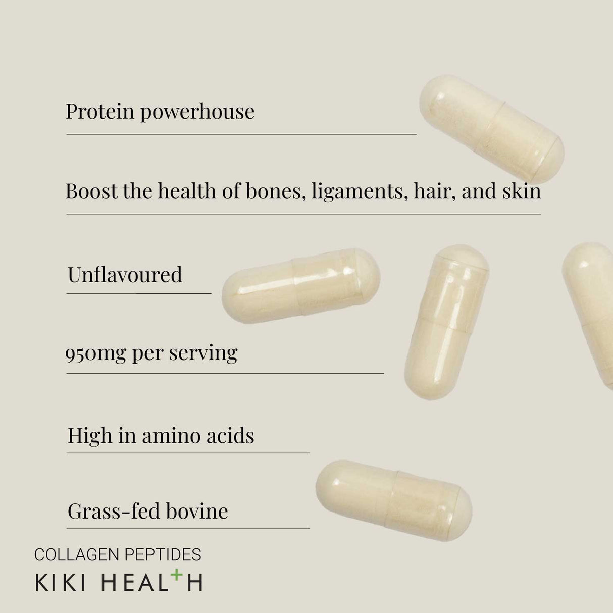 Kiki Health Bovine Collagen Peptides - 150 Vegicaps