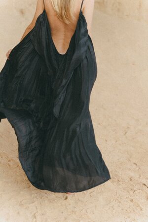 Syros Silk Dress - Black