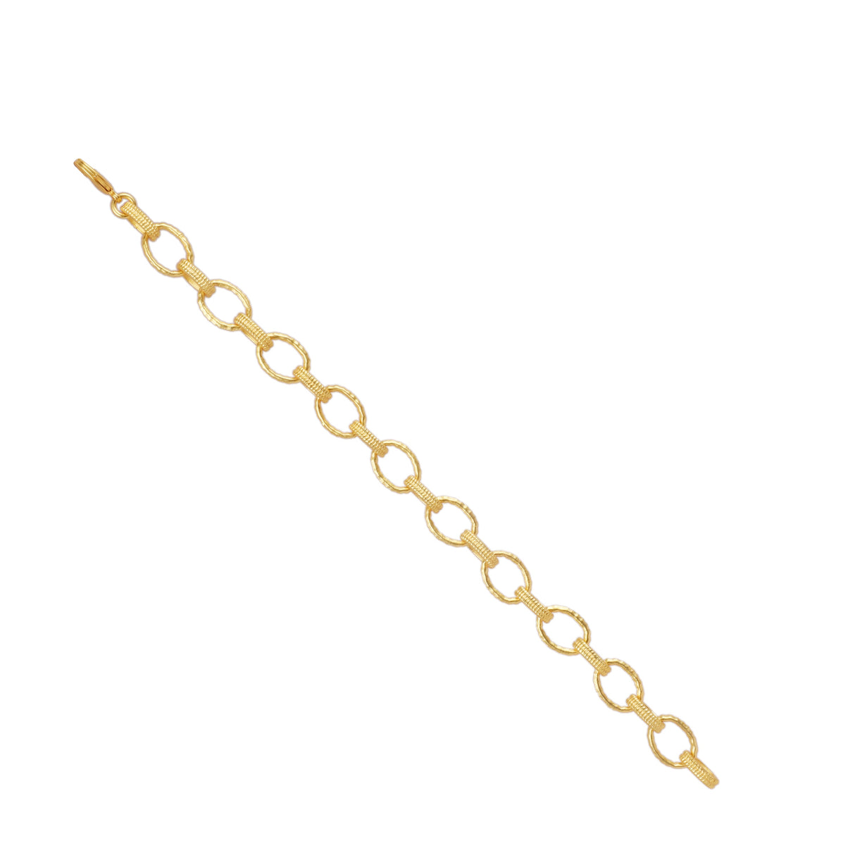 Oval Hammered Link Bracelet
