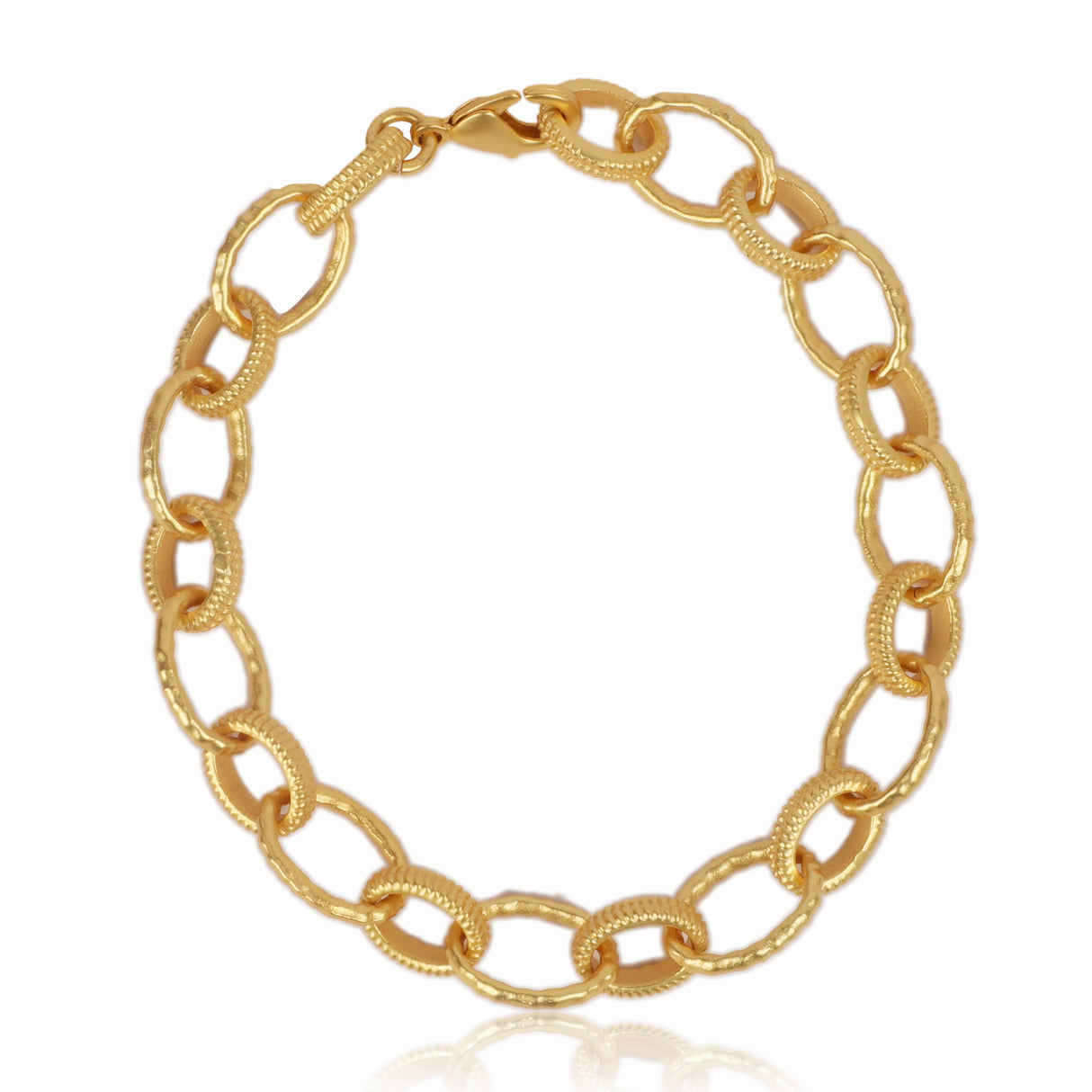 Oval Hammered Link Bracelet