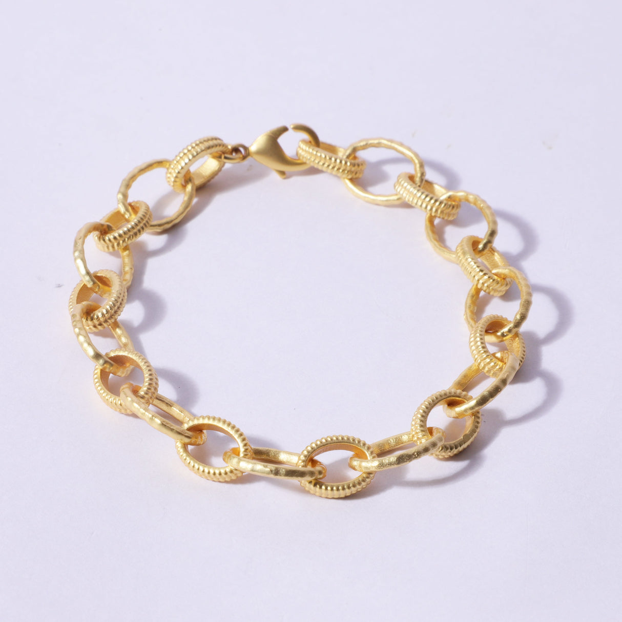 Oval Hammered Link Bracelet
