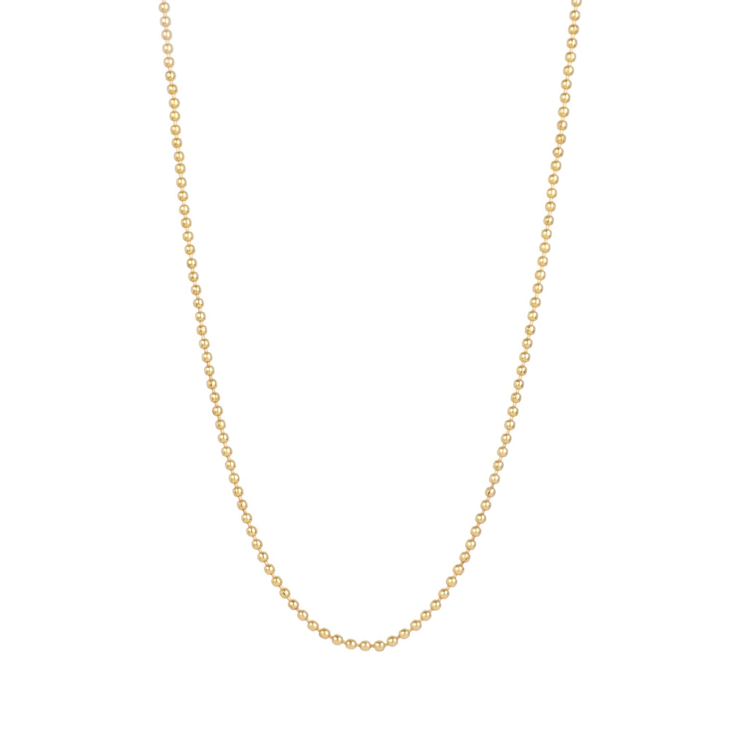 Beaded Chain Necklace Gold 17"