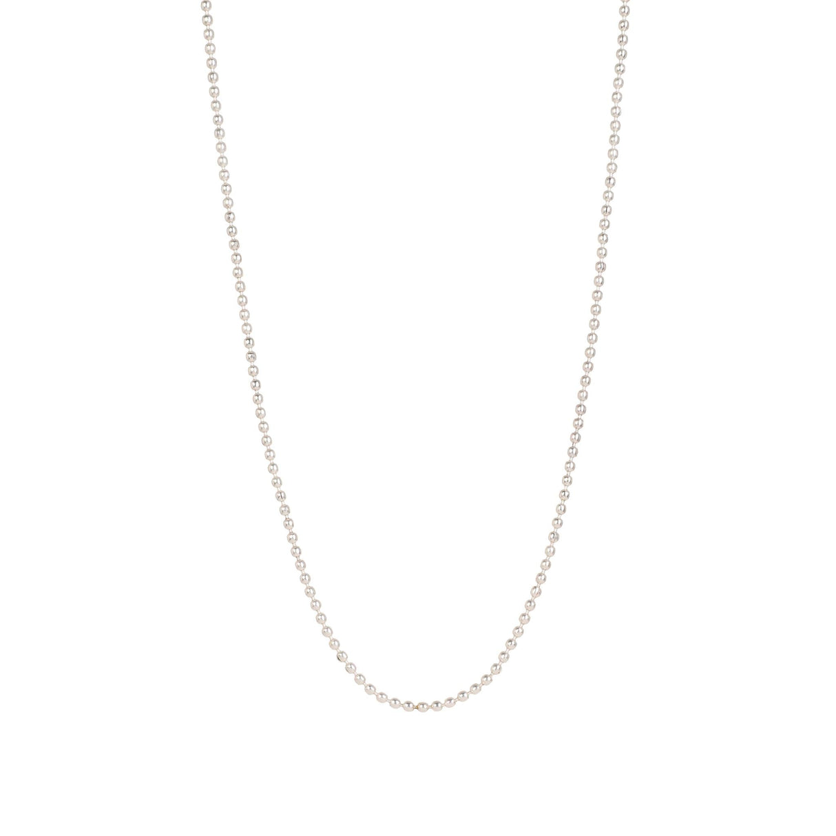 Beaded Chain Necklace Silver 17"
