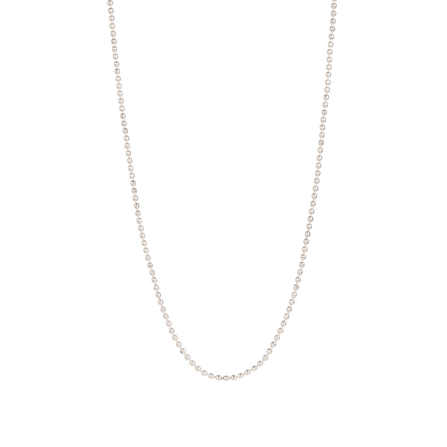Beaded Chain Necklace Silver 17"
