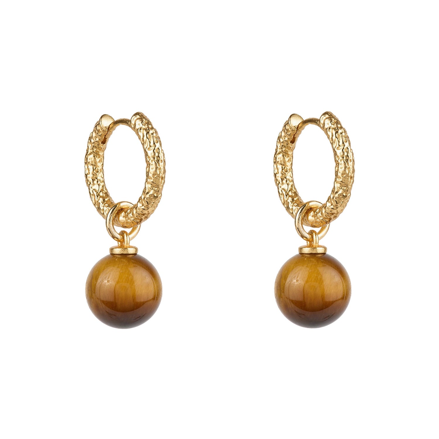 Tiger’s Eye Drop Hoops