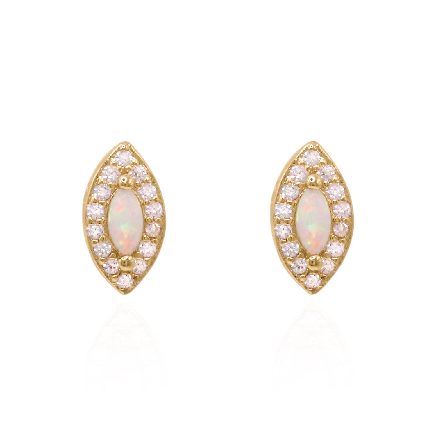 Eloise Opal Stud Earrings | 18K Gold Plated