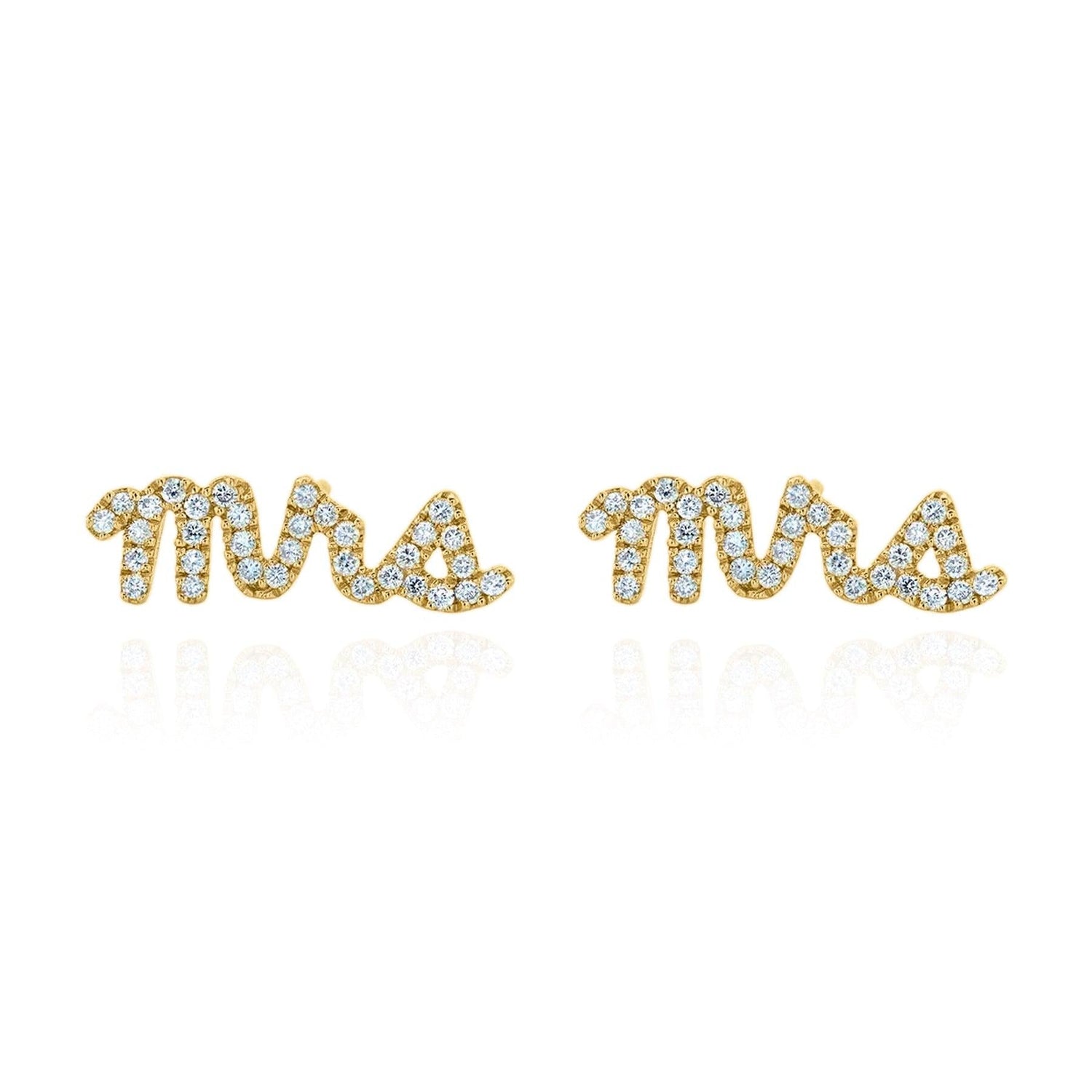 Ettie 'Mrs' Stud Earrings | 18K Gold Plated