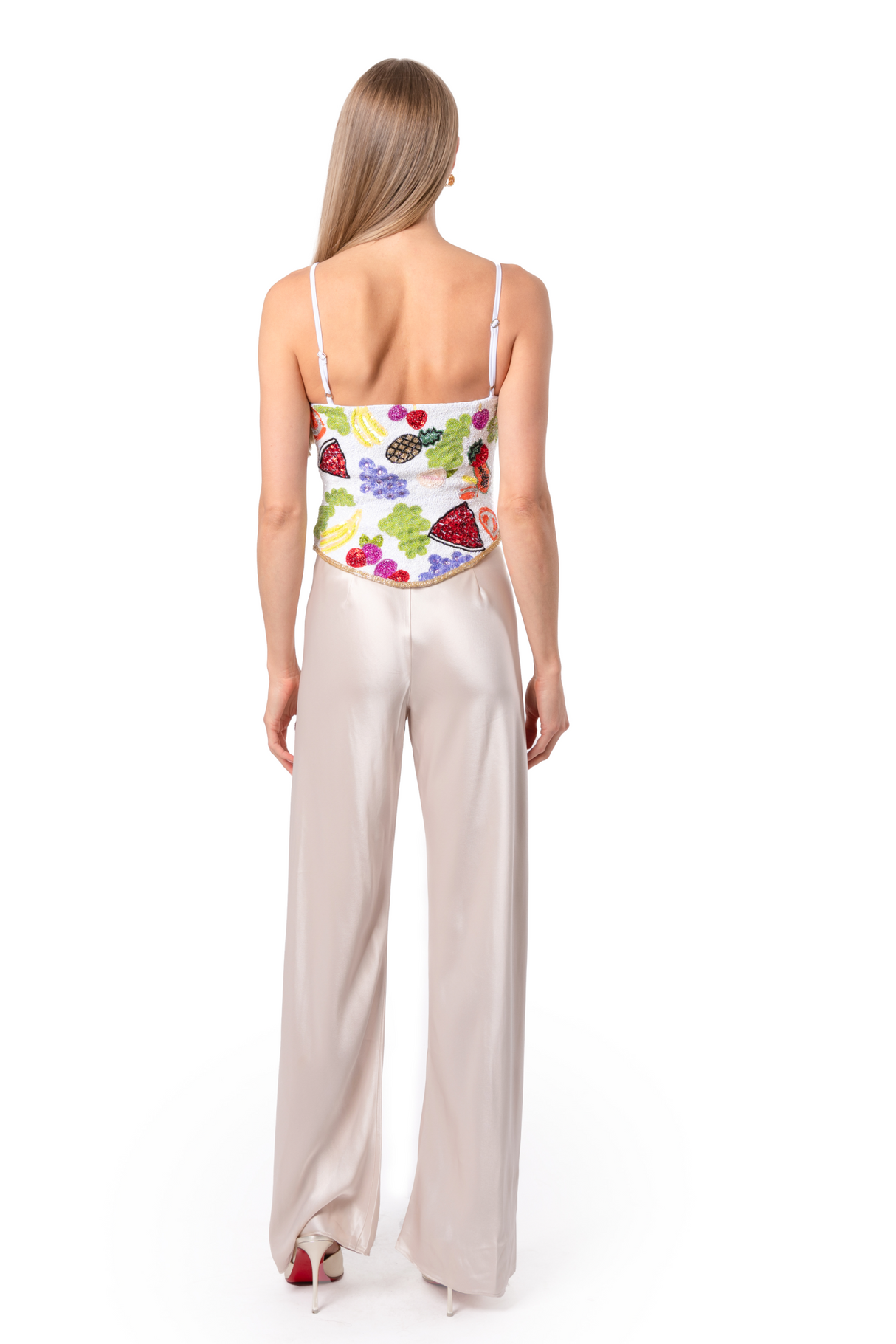 Fruit Hand-Beaded Embellished Corset Top