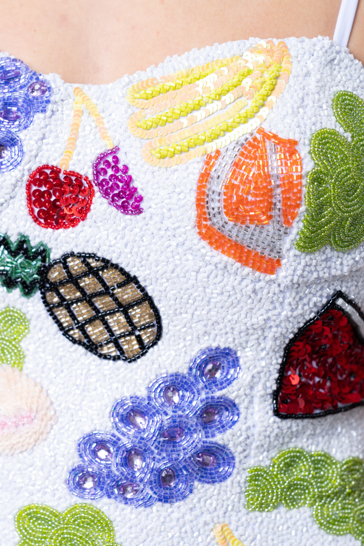 Fruit Hand-Beaded Embellished Corset Top
