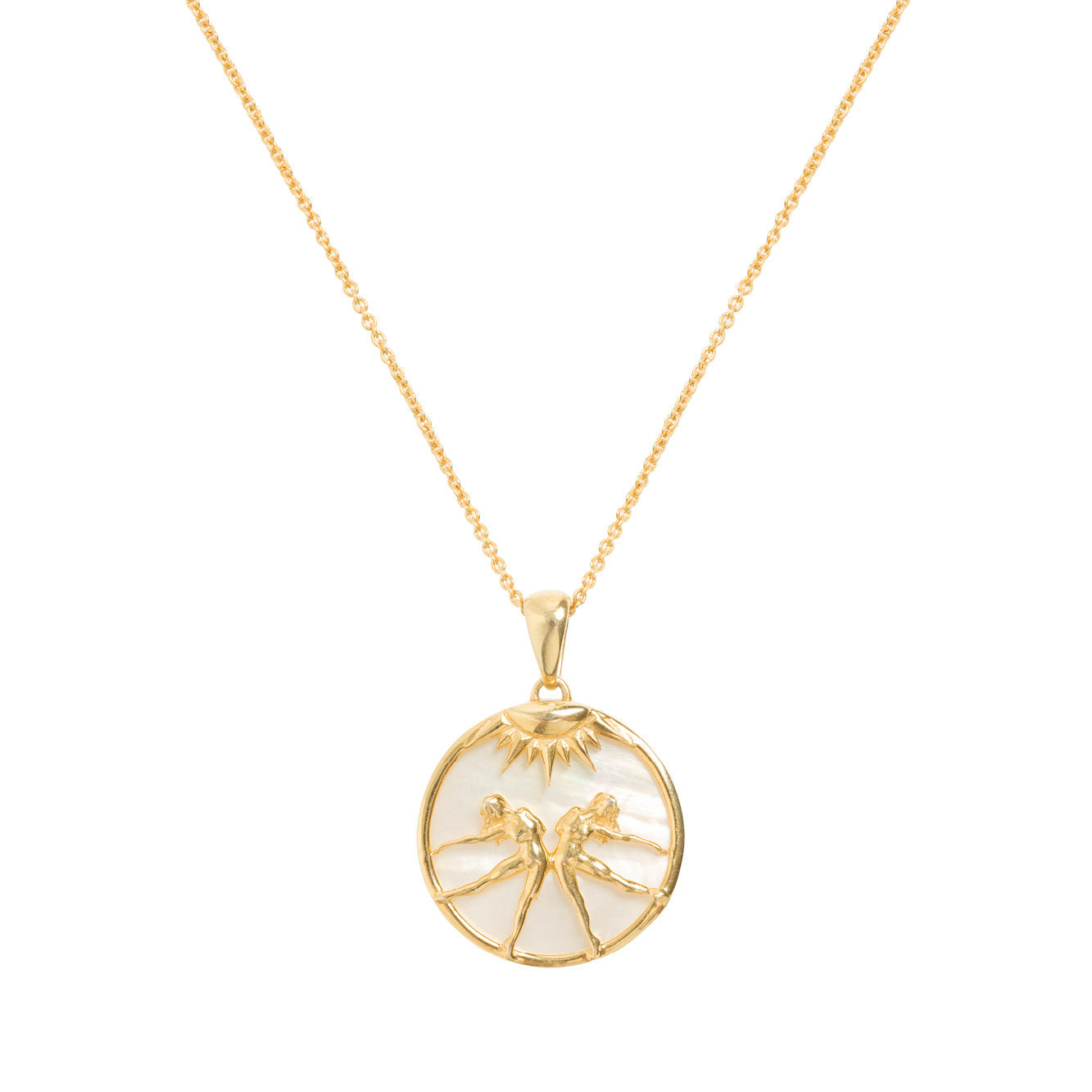 Gemini, Gold Zodiac Necklace