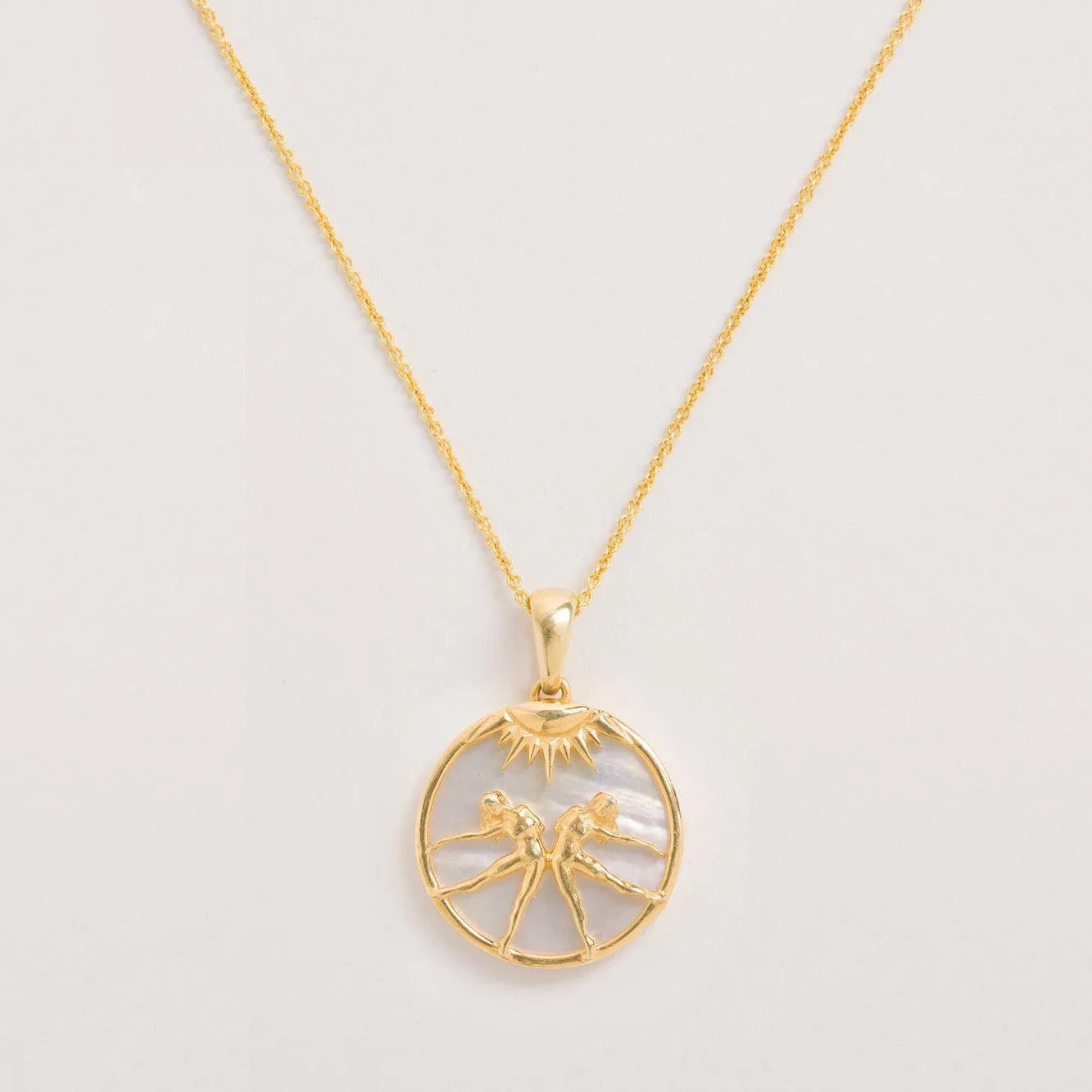 Gemini, Gold Zodiac Necklace