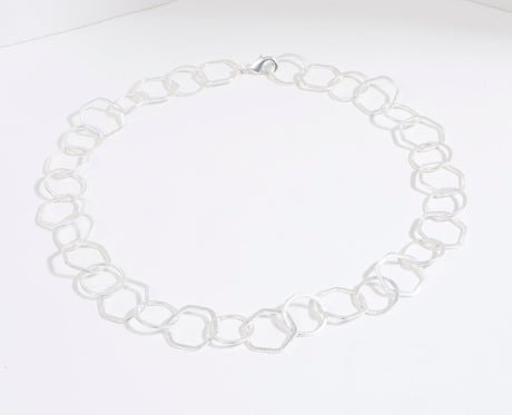 Hexagonal Loop Chain Silver 22"(56cm)
