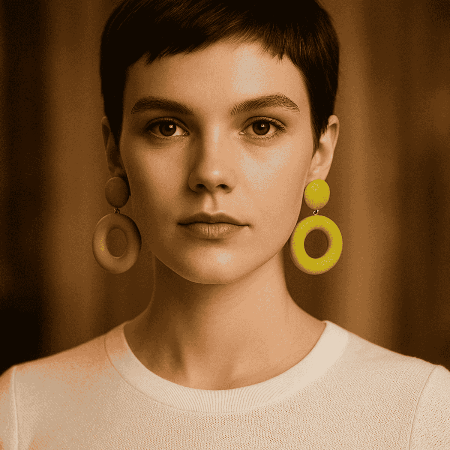 Lucia Chatreuse Resin And Matte Rubber Clip Drop Earrings
