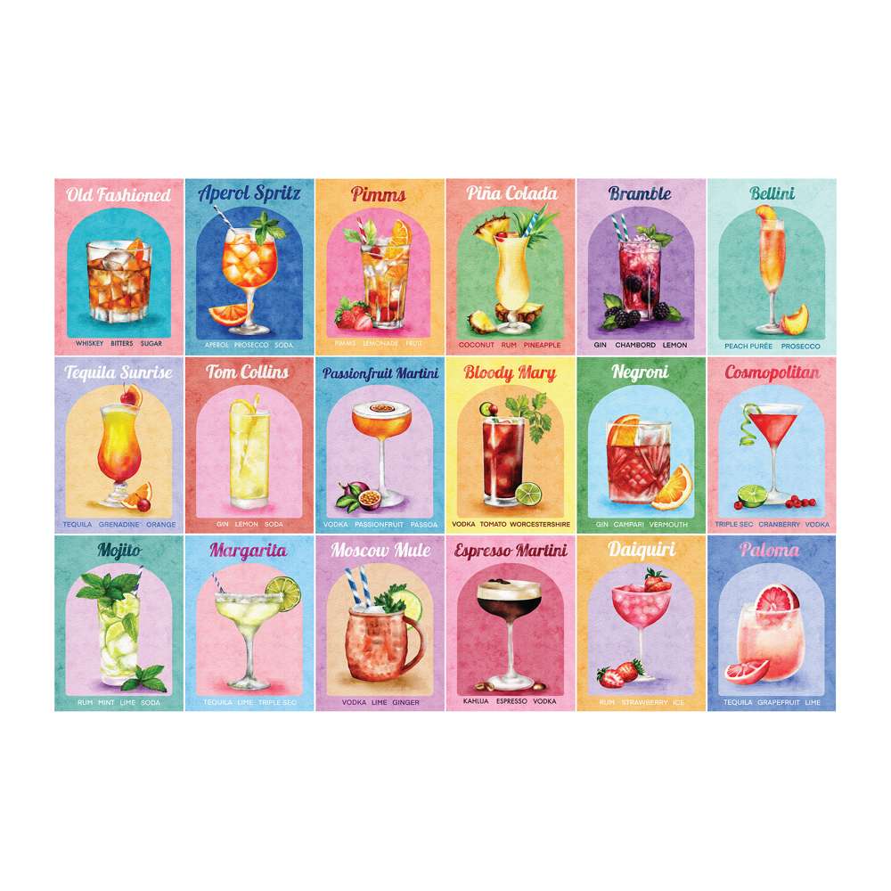 Colourful Cocktails 1000 Piece Jigsaw Puzzle