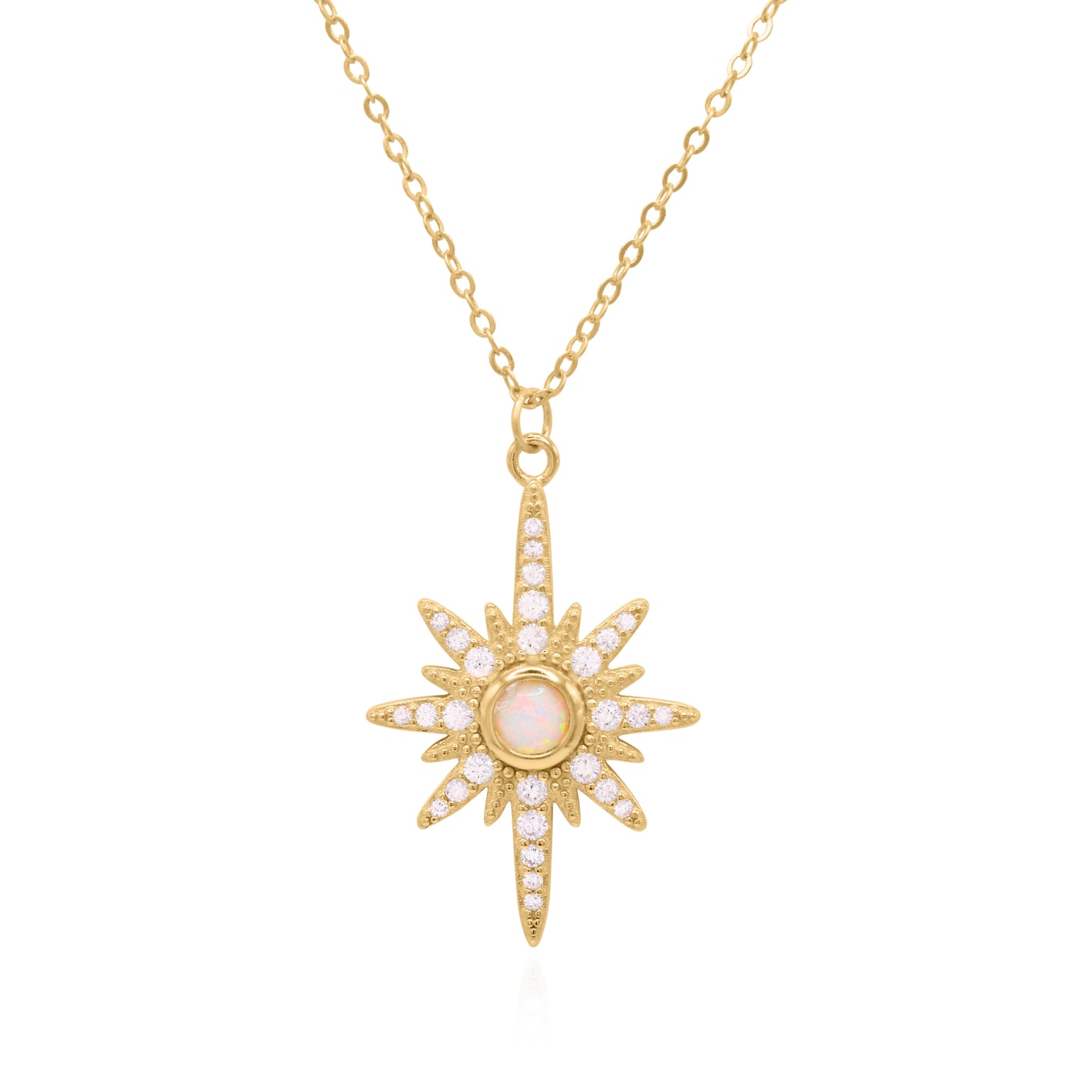 Heidi North Star Birthstone Necklace | 18K Gold Plated