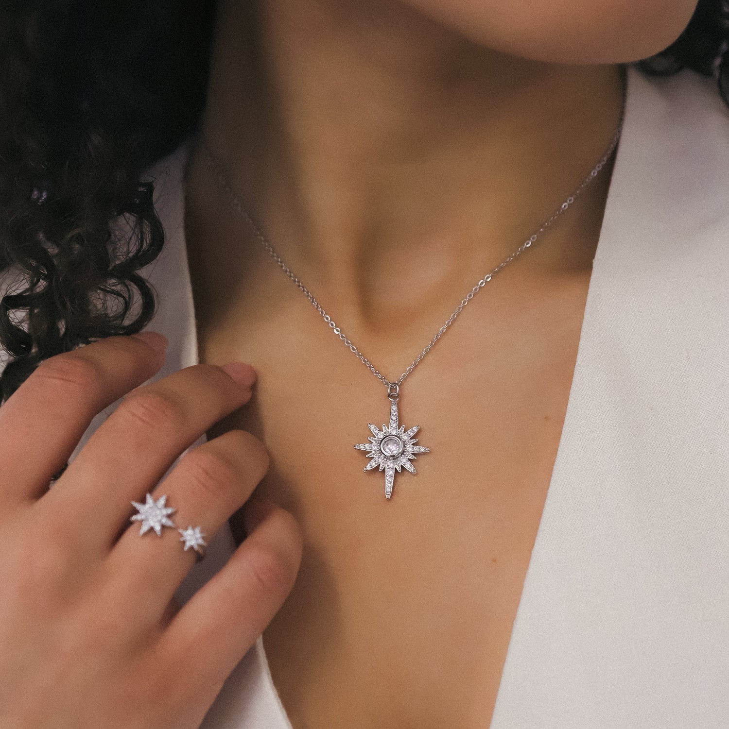 Heidi North Star Birthstone Necklace | 925 Sterling Silver