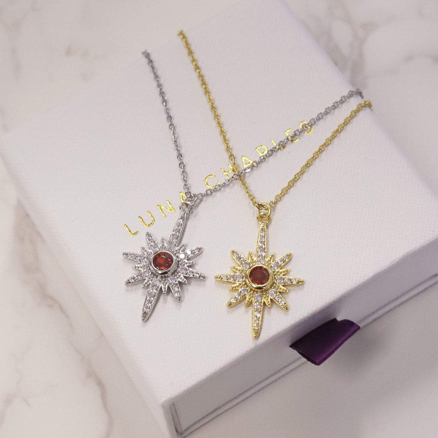 Heidi North Star Birthstone Necklace | 925 Sterling Silver