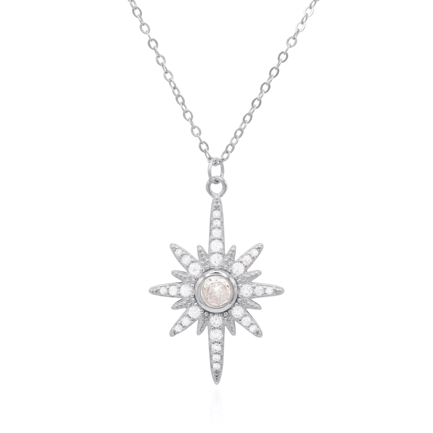 Heidi North Star Birthstone Necklace | 925 Sterling Silver