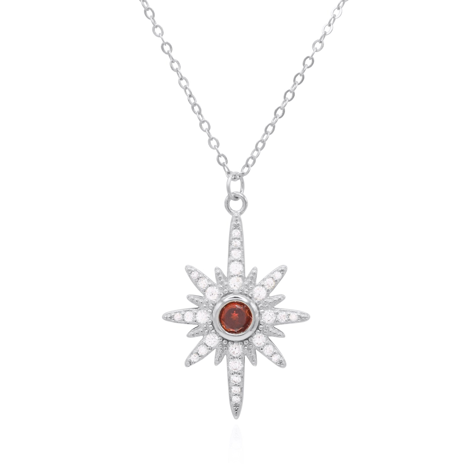Heidi North Star Birthstone Necklace | 925 Sterling Silver
