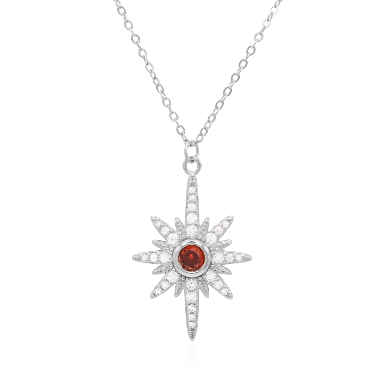 Heidi North Star Birthstone Necklace | 925 Sterling Silver