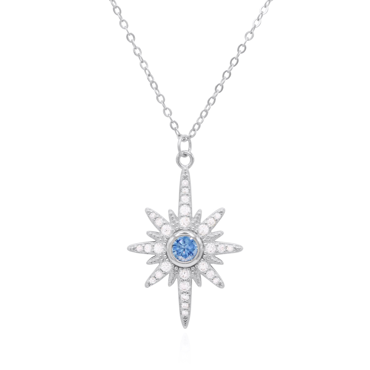 Heidi North Star Birthstone Necklace | 925 Sterling Silver