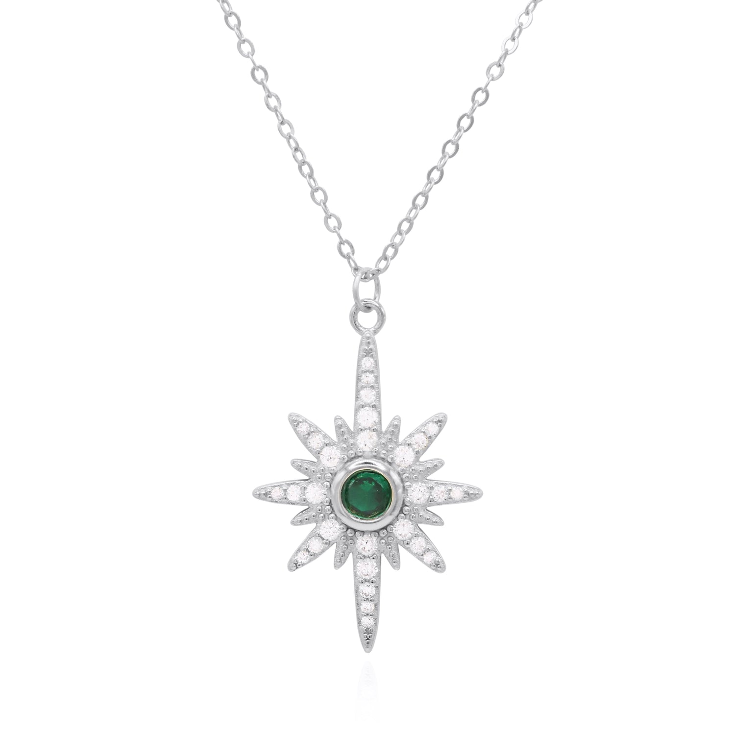 Heidi North Star Birthstone Necklace | 925 Sterling Silver