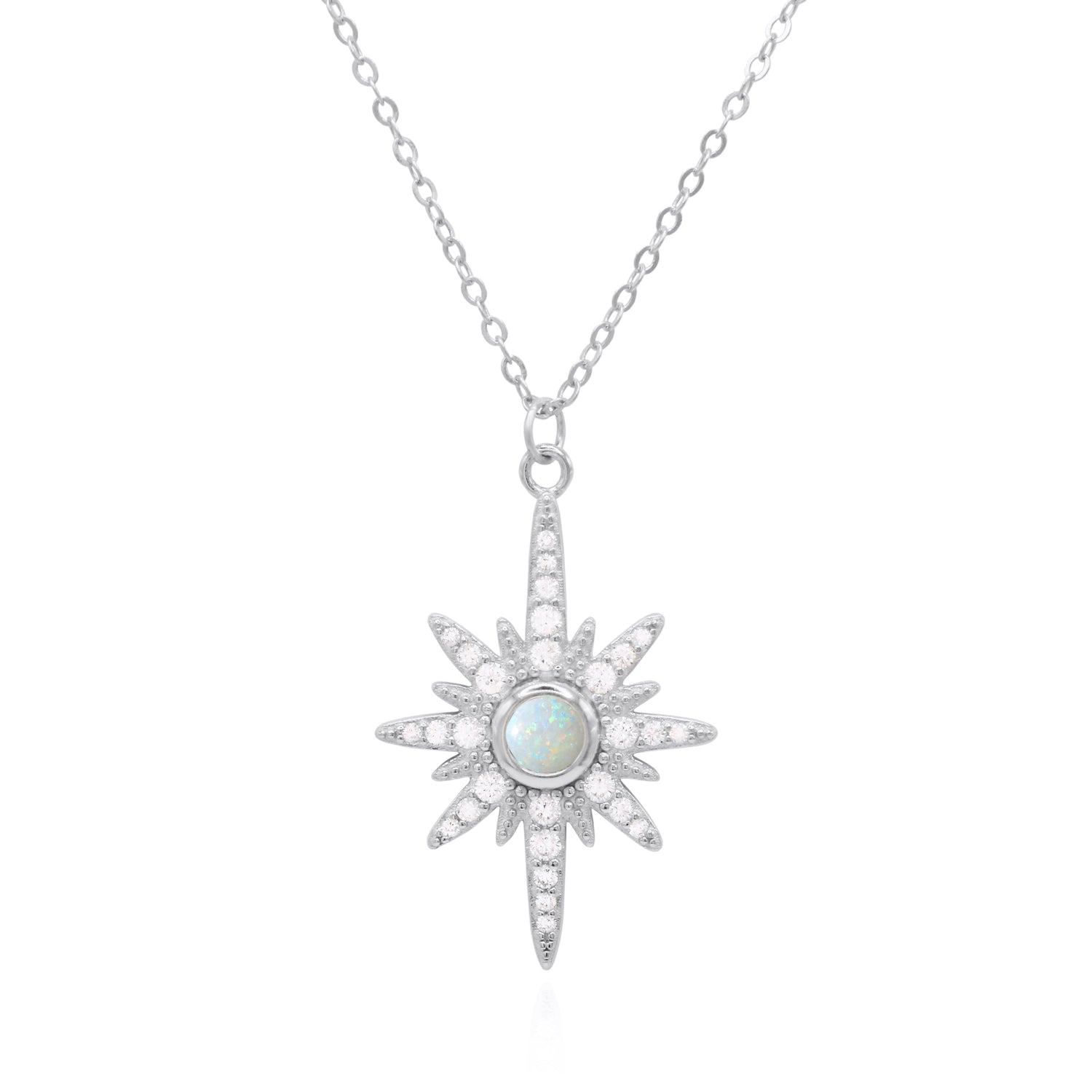 Heidi North Star Birthstone Necklace | 925 Sterling Silver
