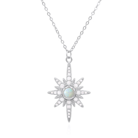 Heidi North Star Birthstone Necklace | 925 Sterling Silver