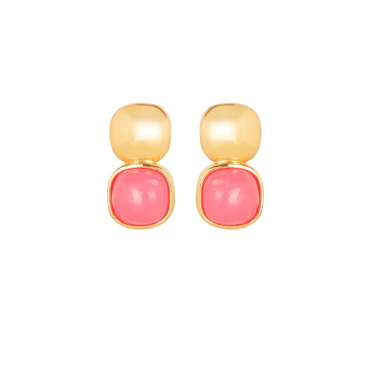 Glossy Gold & Blushing Pink Stud