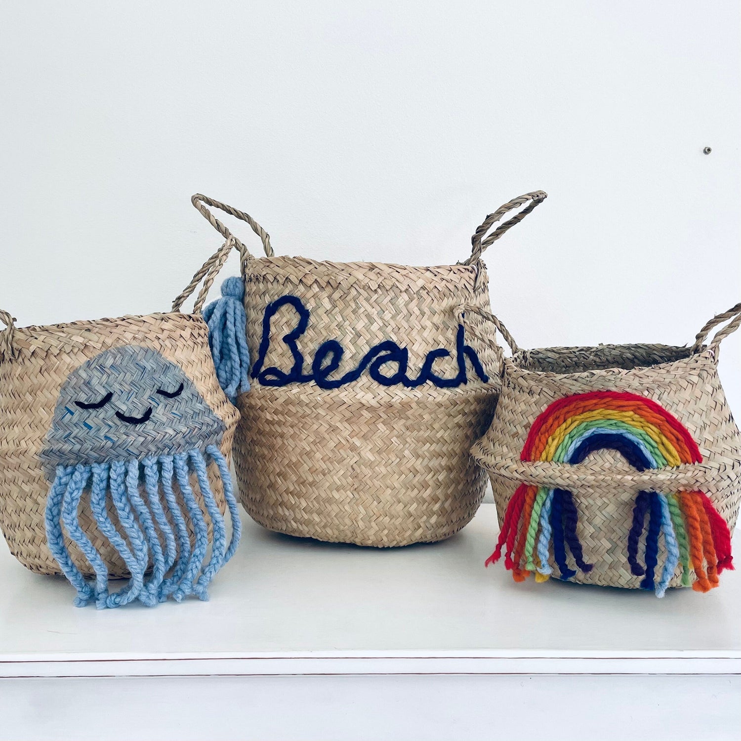 Blue Personalised Tassel Name Basket - Extra Large (Copy)