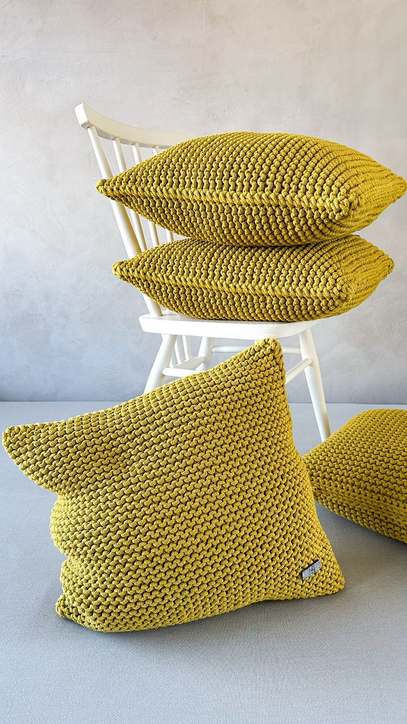 Knitted Square Cushion | GOLDEN KIWI