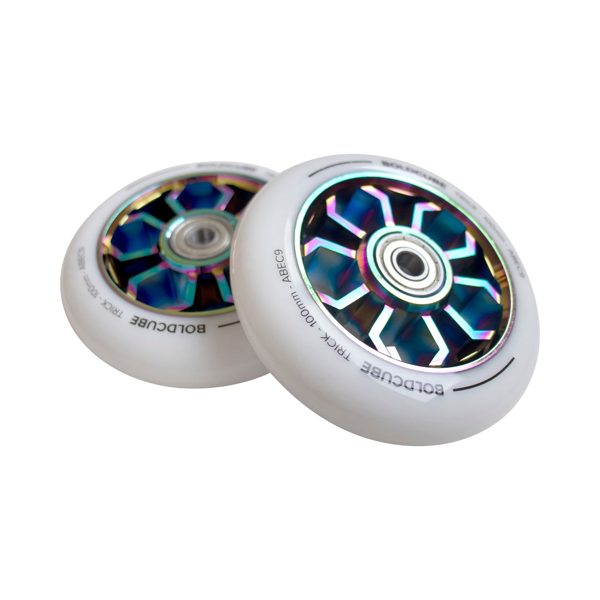 White Chrome Spider - Pro Stunt Wheels
