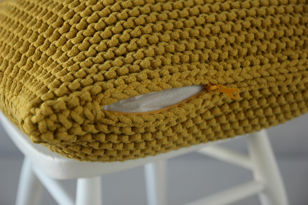 Knitted Square Cushion | GOLDEN KIWI