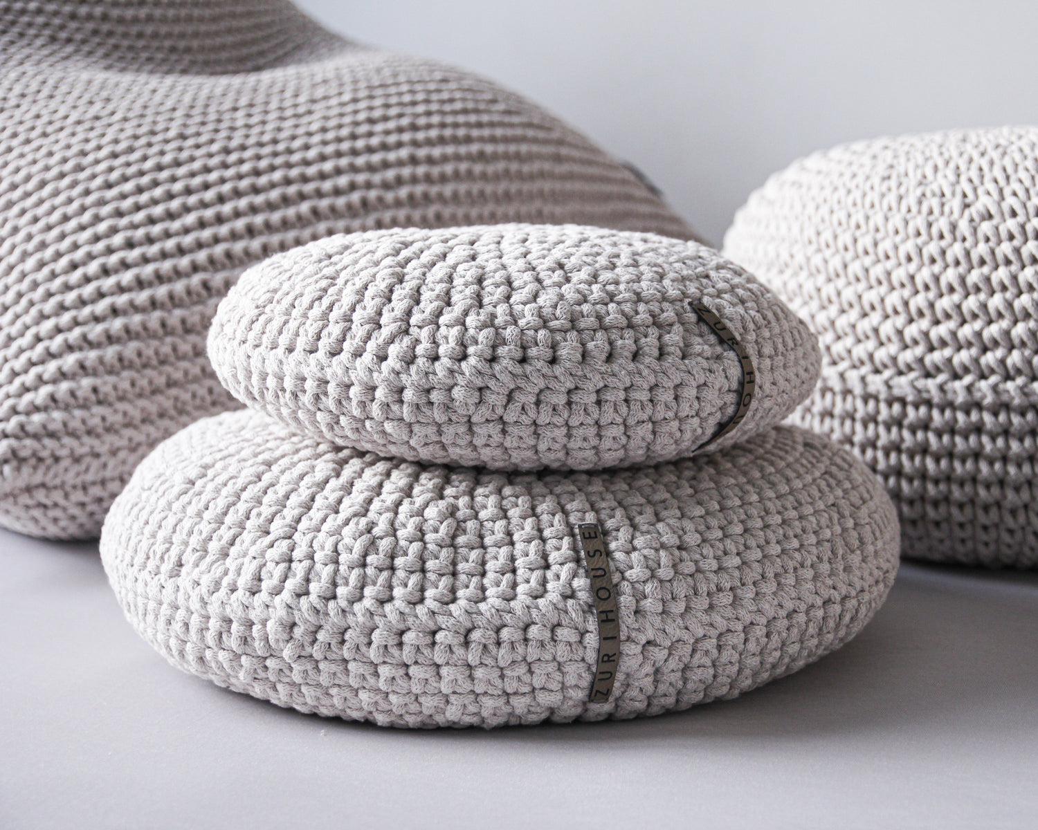 Crochet Round Cushion | OATMEAL