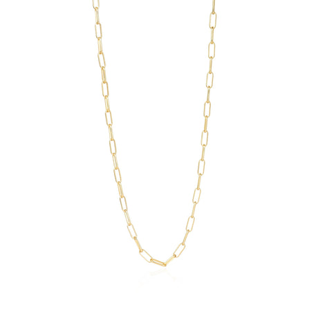Paperclip Chain Necklace(Medium)  Gold